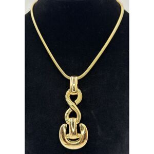 Vintage Grosse Germany 1972 Gold Tone Snake Chain Polished Statement Necklace